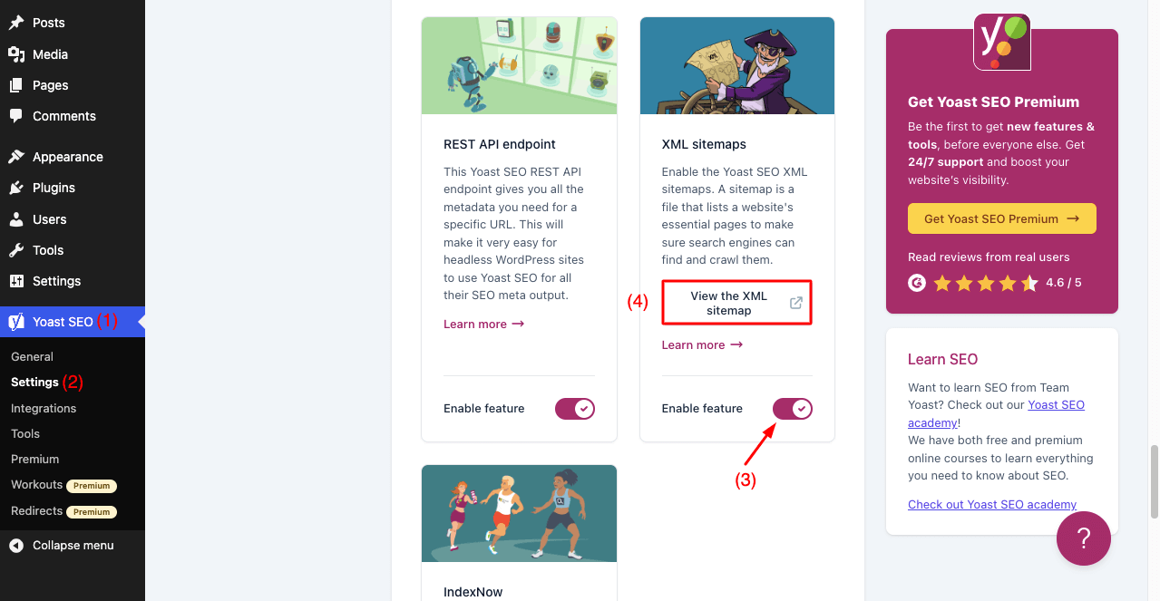 How to Create a Sitemap and Submit It to Google and Other Search Engines 9 Get your XML Sitemap using the Yoast SEO Plugin
