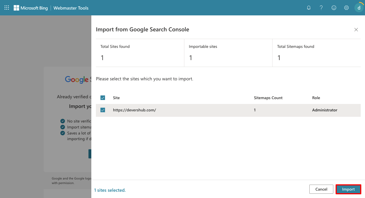 How to Create a Sitemap and Submit It to Google and Other Search Engines 22 Import Sitemap from Google to Bing Webmaster Tool