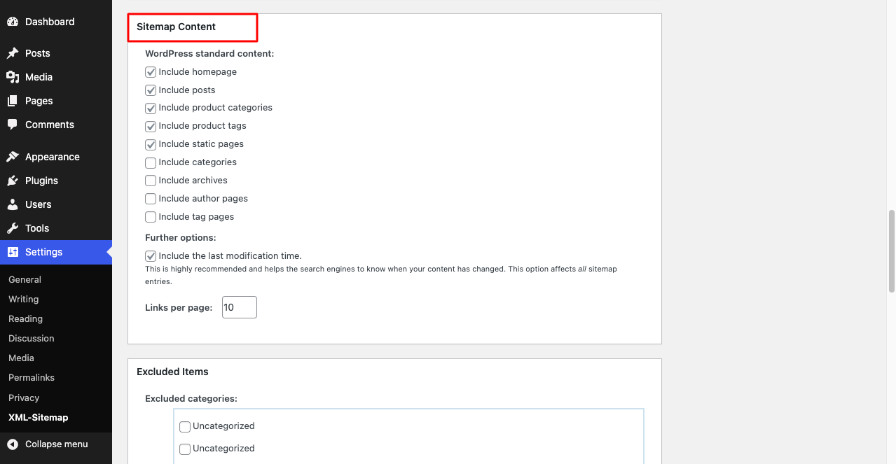 How to Create a Sitemap and Submit It to Google and Other Search Engines 12 Include the type of content you want to show in sitemap using the XML Sitemap plugin