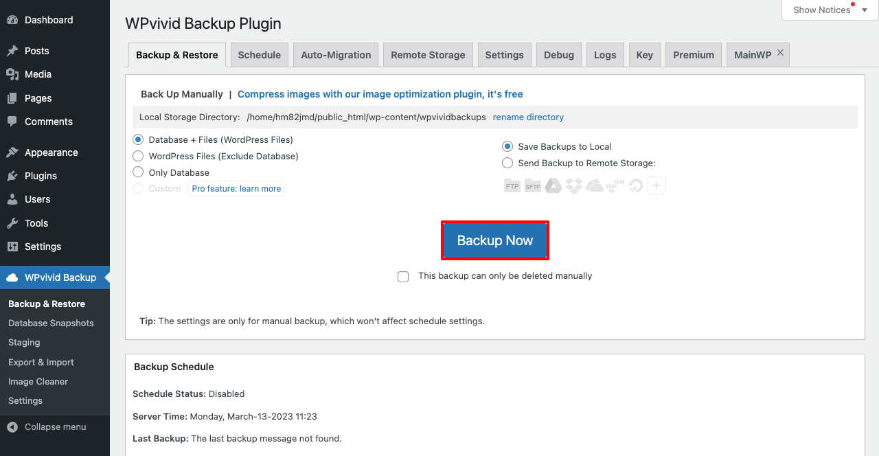 How to Clone a WordPress Site With and Without Plugin 15 Backup Your Website Using the WPVivid Plugin