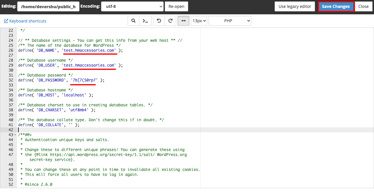 How to Clone a WordPress Site With and Without Plugin 11 Edit database name, username, and password in wp-config.php file