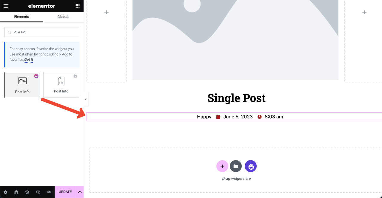 How to Create a Blog Post Template in Elementor Free with HappyAddons 9 Add Post Info
