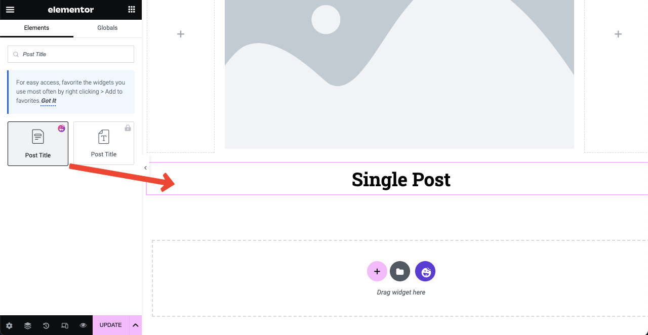 How to Create a Blog Post Template in Elementor Free with HappyAddons 7 Add Post Title to the Blog Post Template