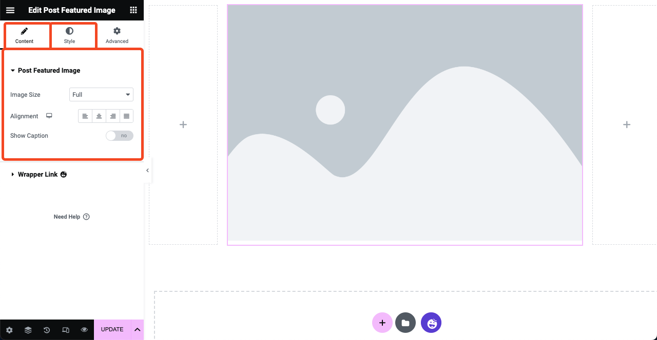 How to Create a Blog Post Template in Elementor Free with HappyAddons 6 Customize the Featured Image Section