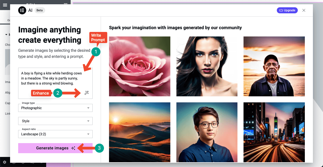Introducing Elementor AI - Benefits, Use Cases, and How to Use It 7 Write Image Prompt