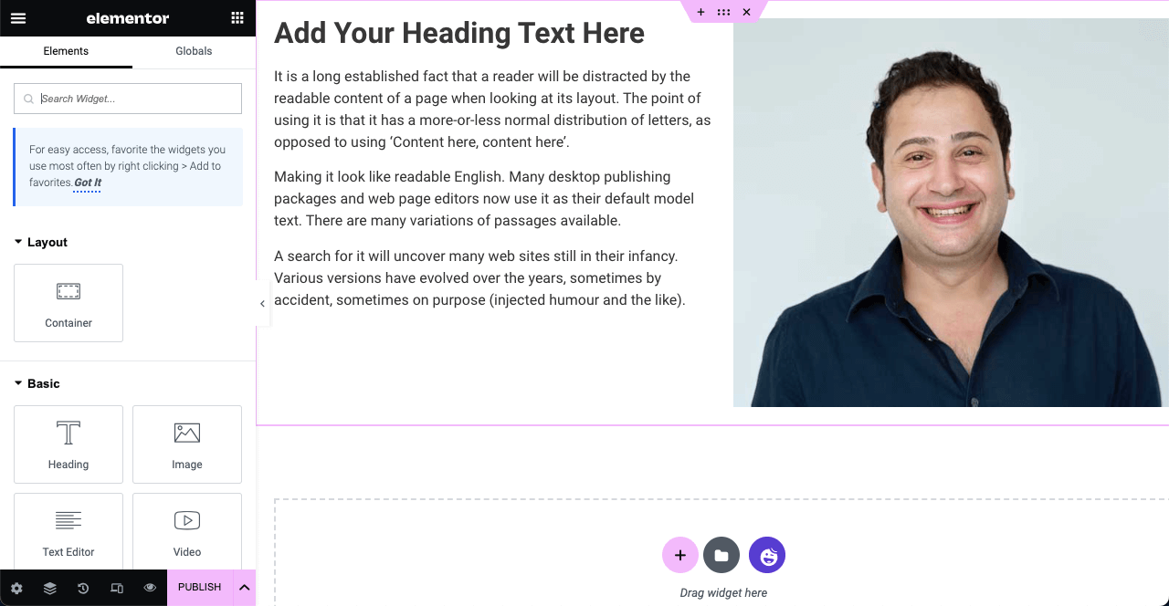 How to Use Elementor Flexbox Container Step by Step 6 Add Widgets to Elementor Flexboxes