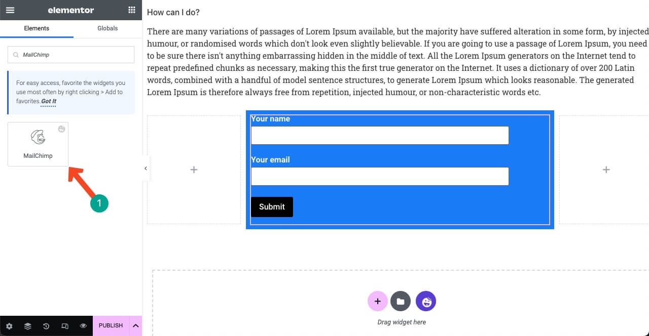 How to Create a Blog Post Template in Elementor Free with HappyAddons 13 HappyAddons Widget of MailChimp