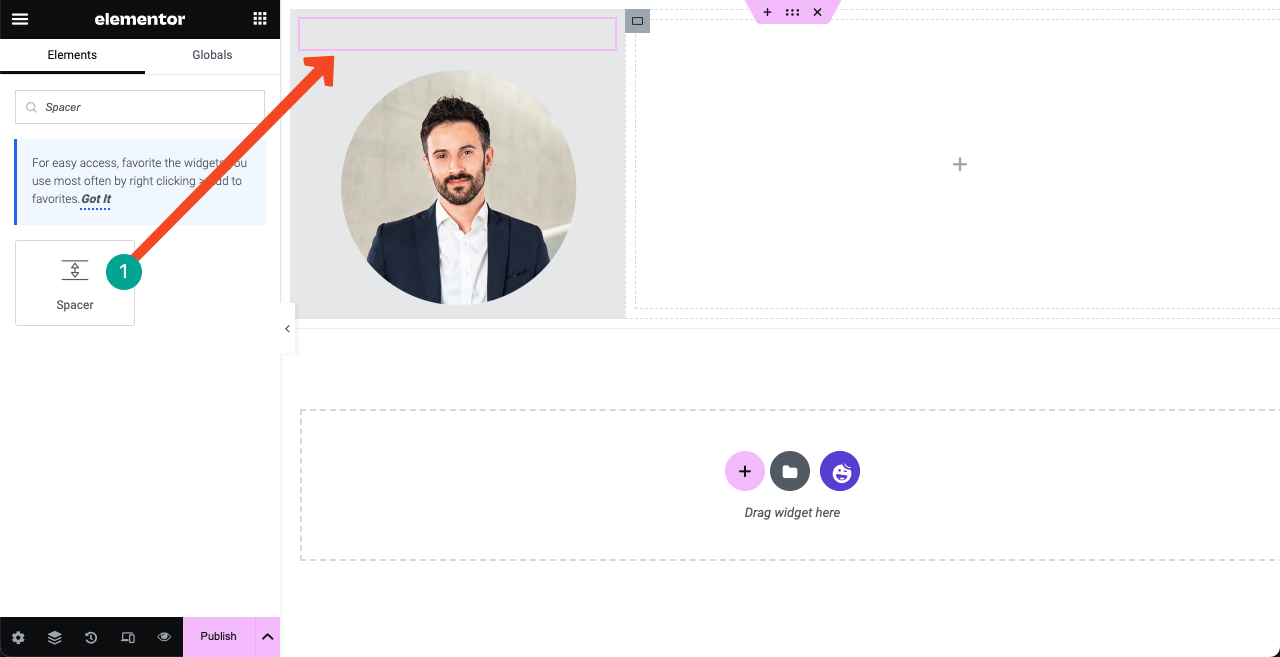 How to Create a Resume Website By Drag and Drop (Elementor) 10 Add space between the top border and the image