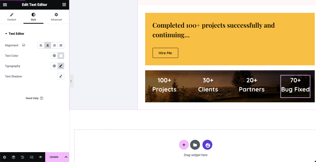 How to Create a Resume Website By Drag and Drop (Elementor) 18 Add the number of clients and projects you have handled