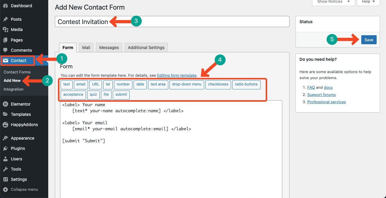 How to Design a Halloween Web Page in 2025 21 Create a form using the Contact Form 7 plugin