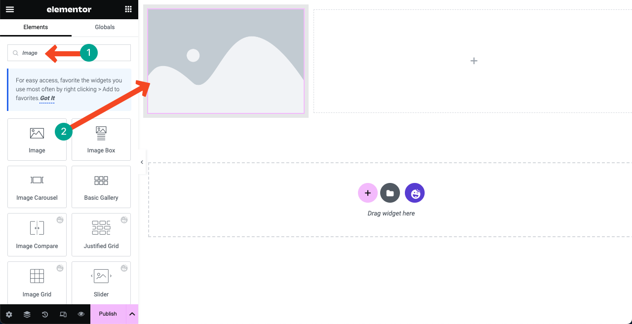 How to Create a Resume Website By Drag and Drop (Elementor) 8 Drag and drop the Image widget