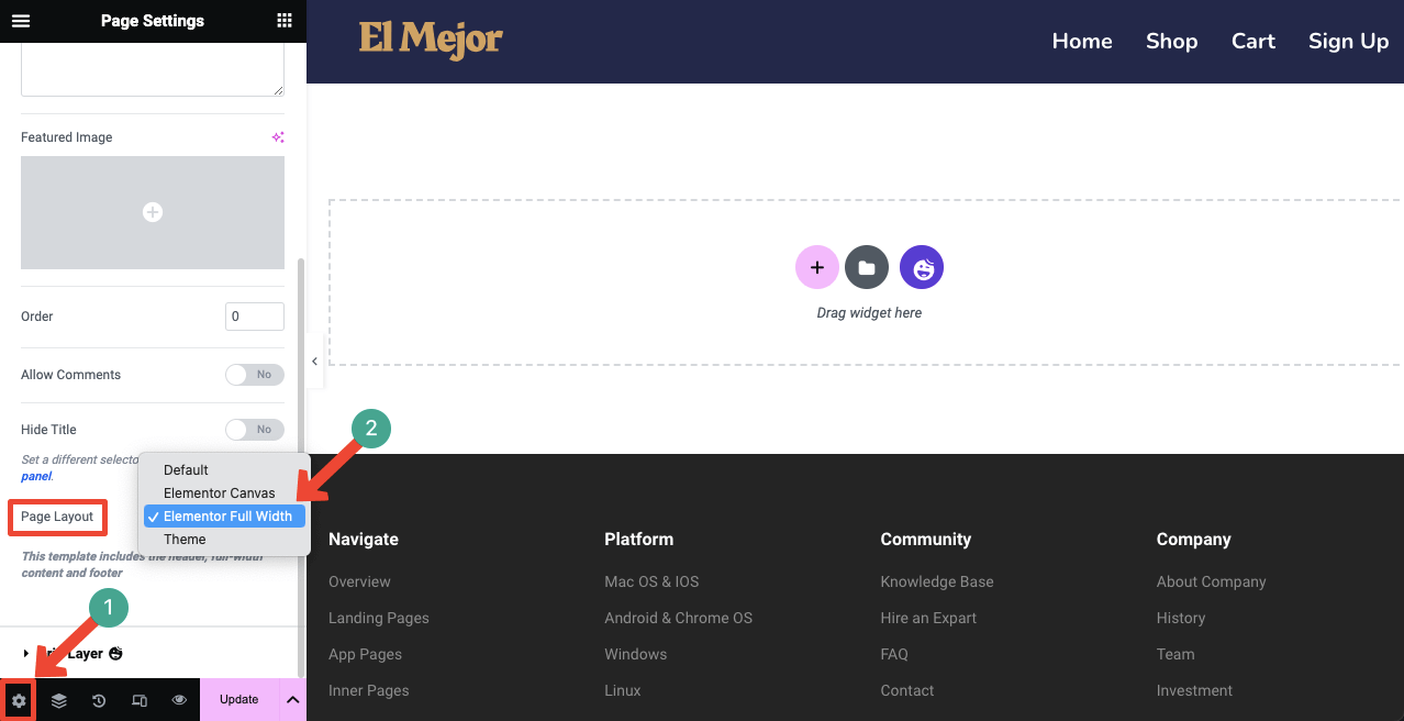 How to Design a Halloween Web Page in 2025 4 Open the page with Elementor full width