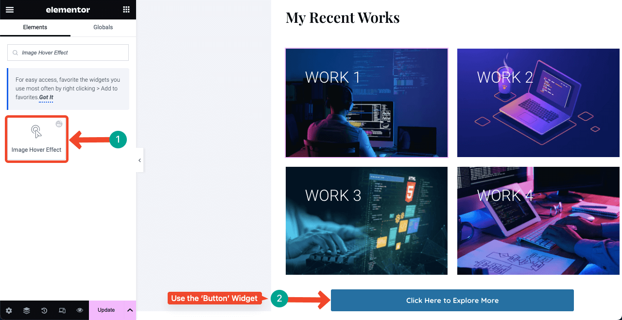 How to Create a Resume Website By Drag and Drop (Elementor) 22 Show some of your completed works