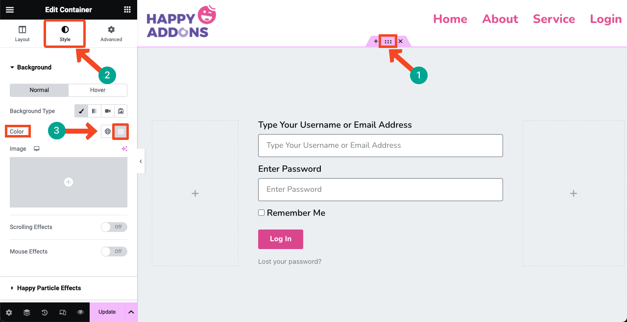 How to Create a Login Page on WordPress with Elementor 18 Add background color to the Login form
