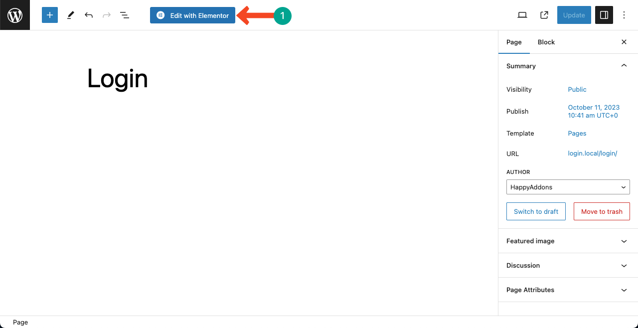 How to Create a Login Page on WordPress with Elementor 2 Open the login page with Elementor