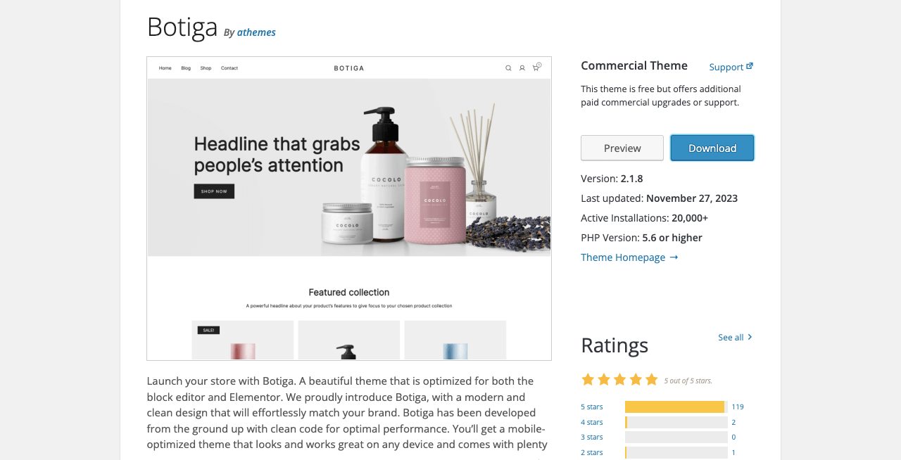 10+ Best Elementor WooCommerce Themes with Comparison 3 Botiga Theme for Elementor and WooCommerce