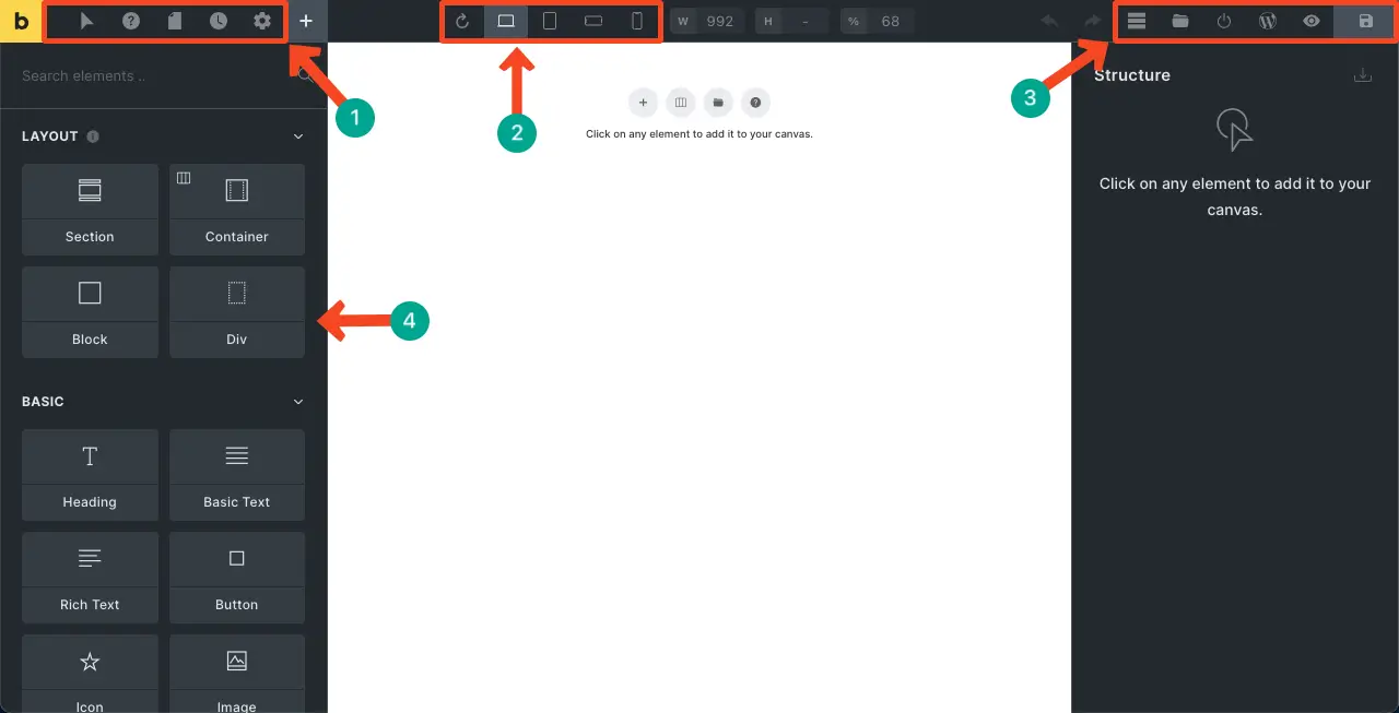 Bricks Builder vs Elementor Pro - Which One Is Better 2 Bricks canvas and design interface