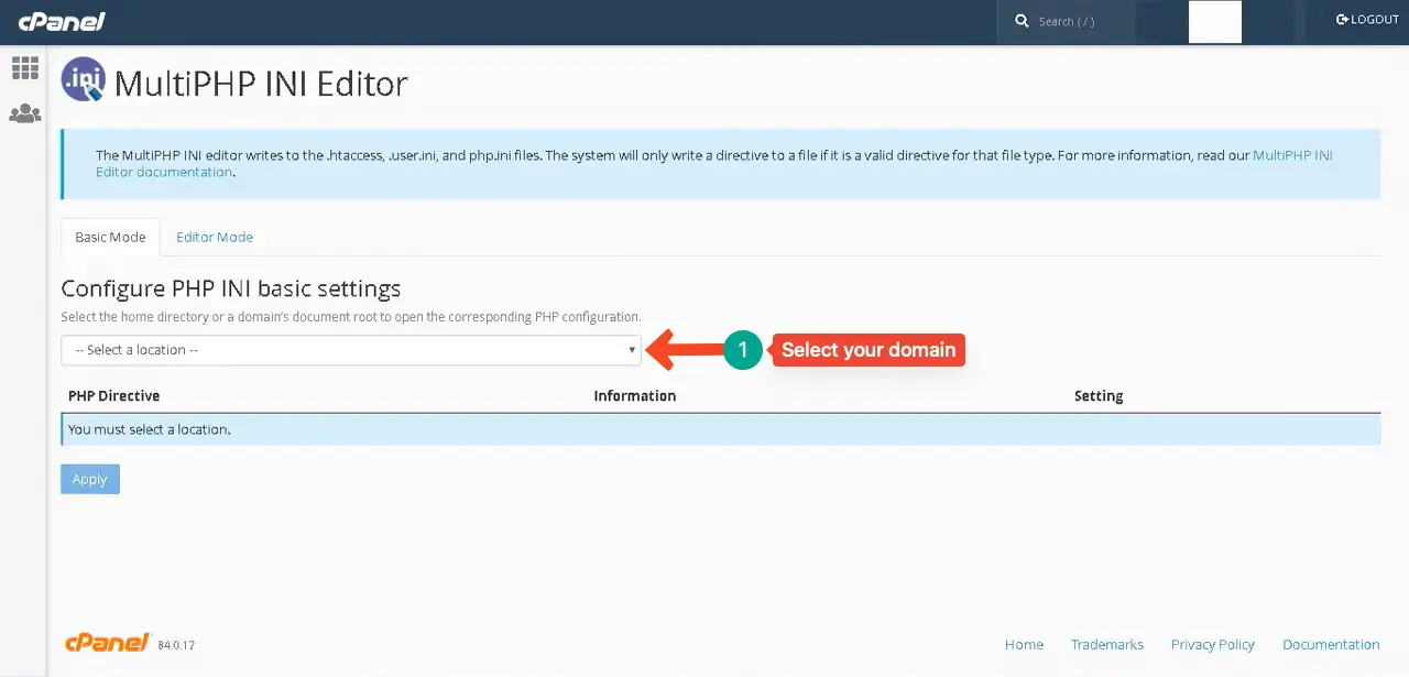 How to Fix WordPress Fatal Error - 8 Proven Methods You Should Try 6 Select the domain whose PHP INI settings you want to configure.