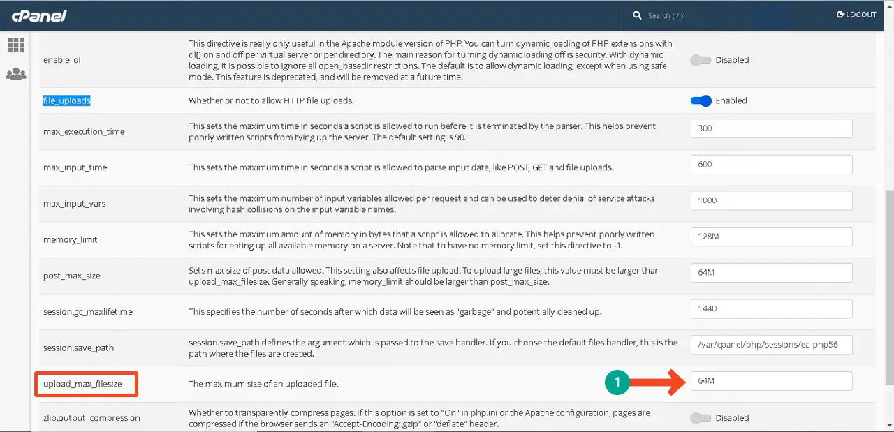 How to Fix WordPress Fatal Error - 8 Proven Methods You Should Try 7 cPanel upload max file size