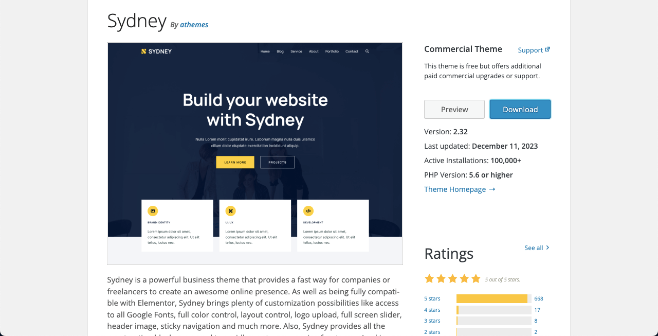 10+ Best Elementor WooCommerce Themes with Comparison 6 Sydney theme for Elementor and WooCommerce