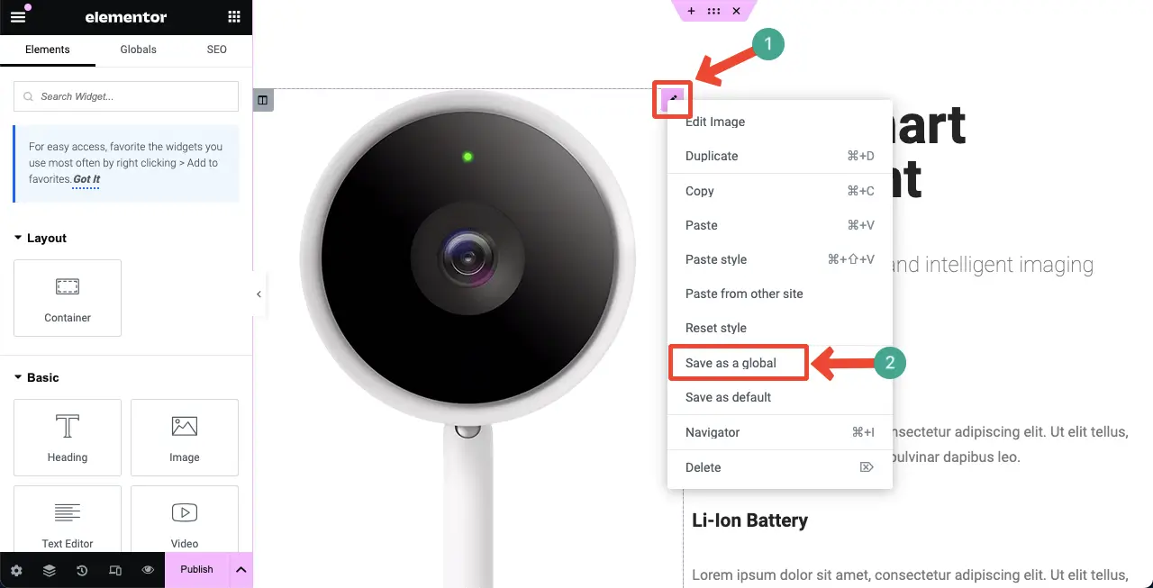10 Things You Never Thought You Could Do with Elementor in WordPress 1 Global widget in Elementor