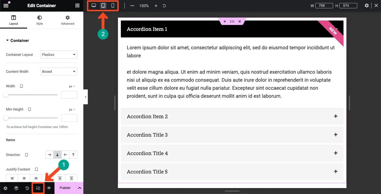 How to Use the Elementor Advanced Accordion Widget of HappyAddons 13 Make the Advanced Accordion Widget Mobile Responsive
