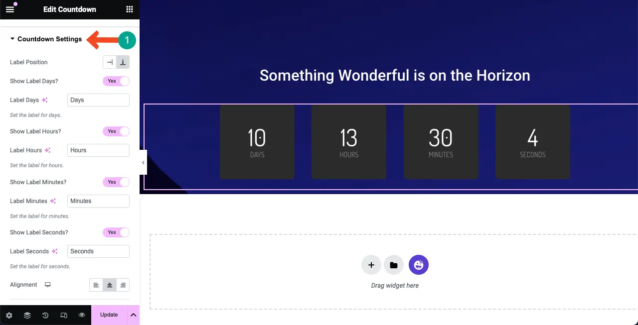 How to Create a Coming Soon Page with Elementor in WordPress 17 Configure the Countdown Settings
