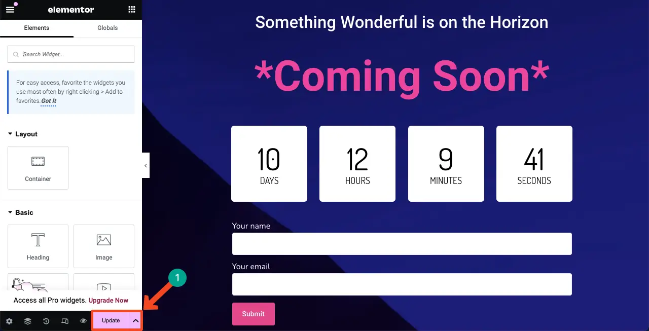 How to Create a Coming Soon Page with Elementor in WordPress 28 Save the Design