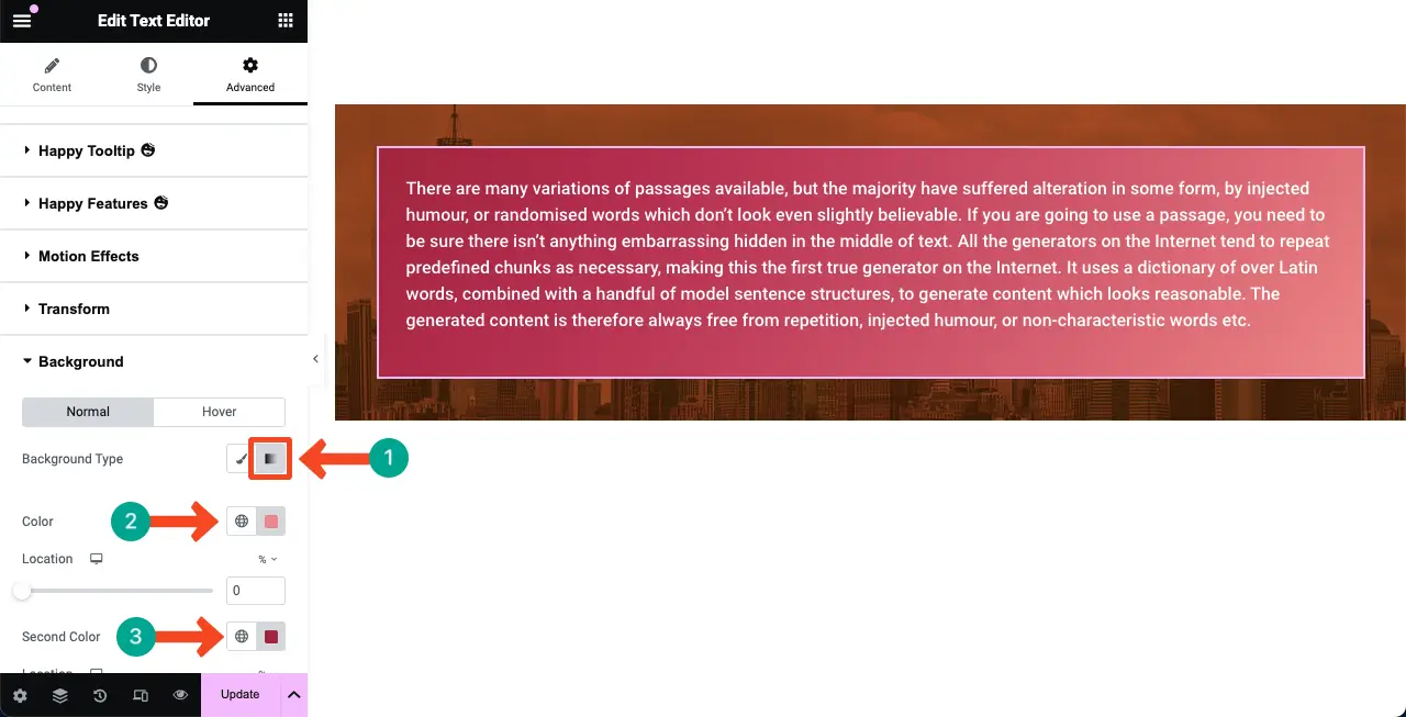 How to Add Background Overlay in Elementor for Web Design 16 Add a Gradient Color Background Overlay to the Added Content