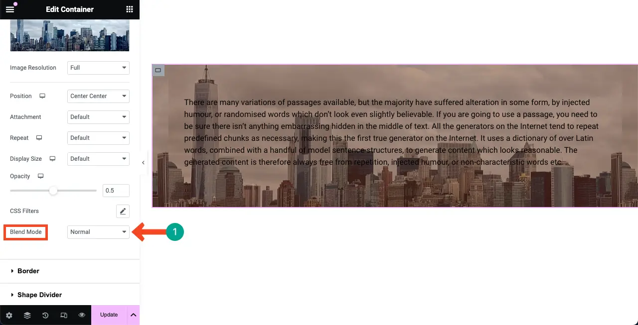 How to Add Background Overlay in Elementor for Web Design 11 Come to the Blend Mode