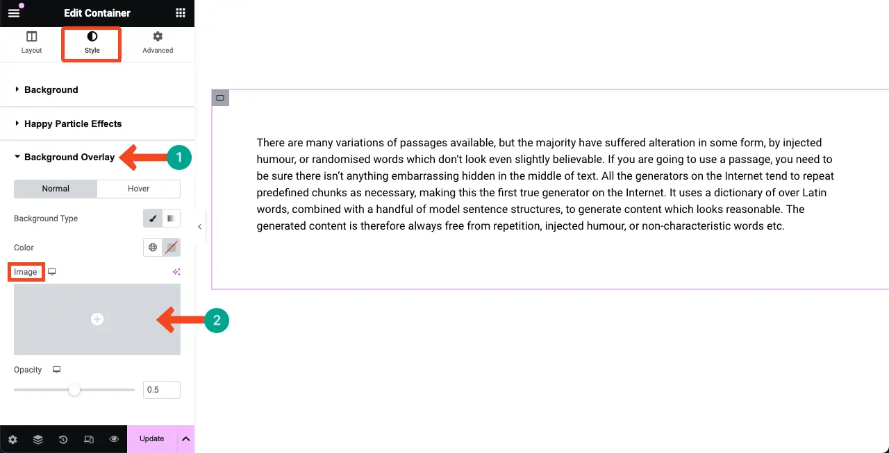 How to Add Background Overlay in Elementor for Web Design 7 Go to image option in Elementor Background Overlay