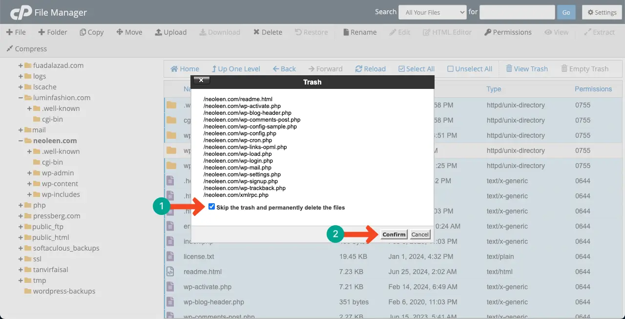 How to Fix WordPress Fatal Error - 8 Proven Methods You Should Try 14 Permanently delete all files