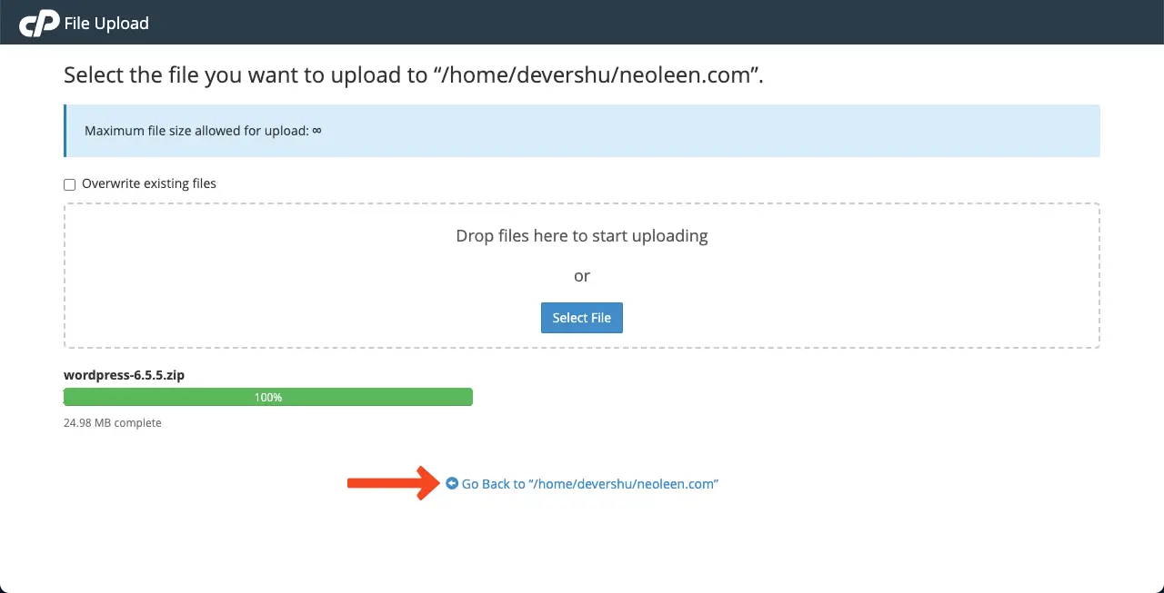How to Fix WordPress Fatal Error - 8 Proven Methods You Should Try 18 Go back to the file manager after the WordPress file is uploaded.