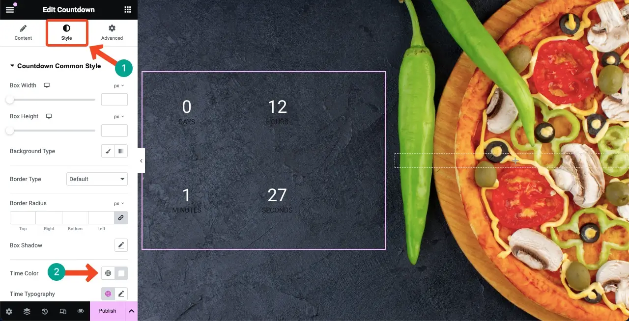 Influence Visitors with Elementor Countdown Timer Widget 3 Colorize the Countdown Timer Widget
