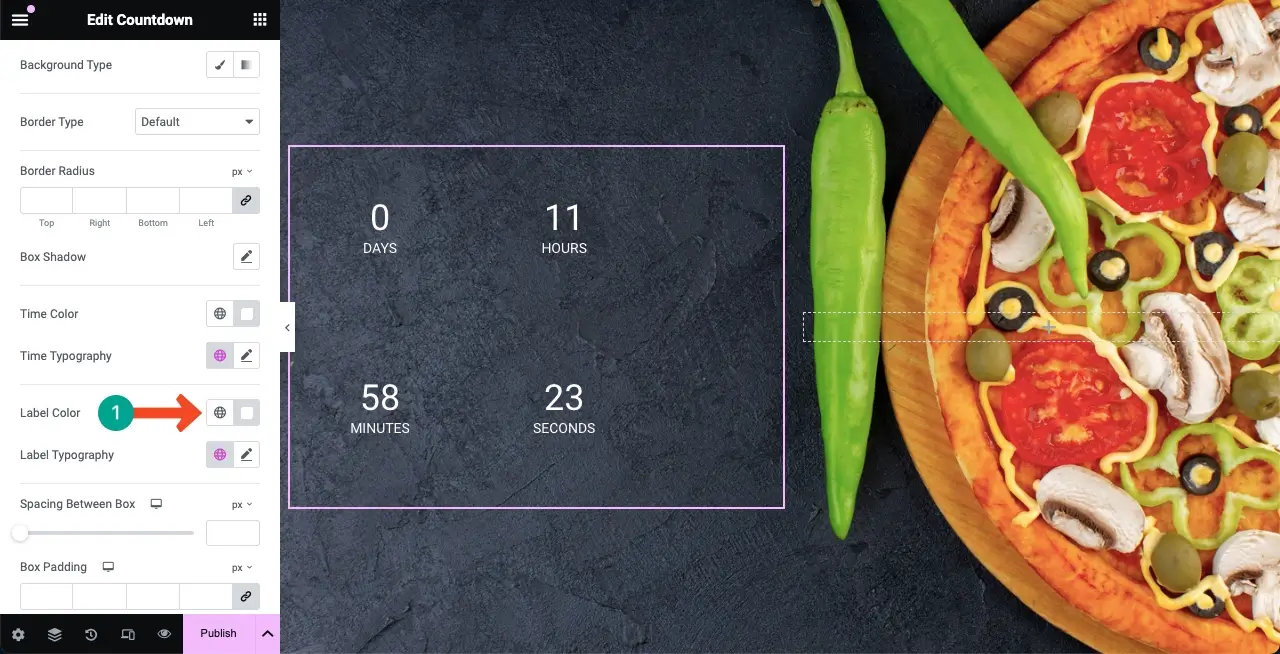 Influence Visitors with Elementor Countdown Timer Widget 4 Colorize the Label Color
