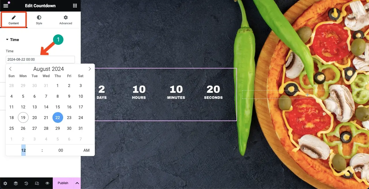 Influence Visitors with Elementor Countdown Timer Widget 10 Set the countdown time