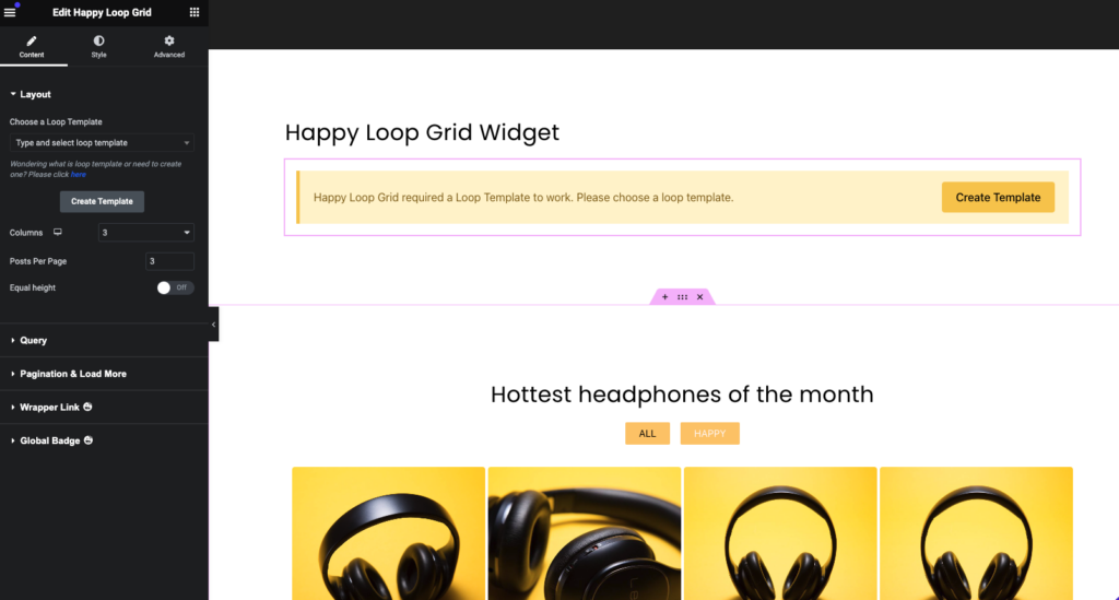 Happy Loop Grid 2 How to use the Happy Loop Grid Widget