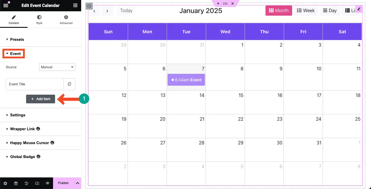 How to Create an Event Calendar in WordPress with Elementor 5 Add New Events to the Calendar