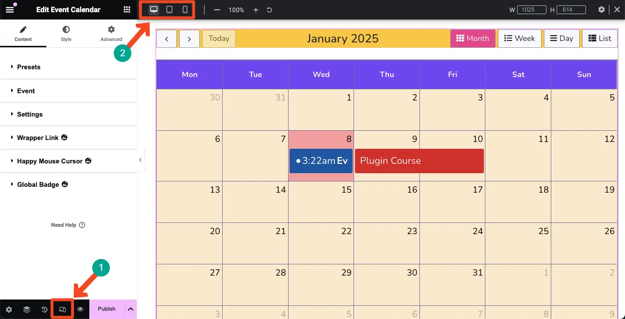 How to Create an Event Calendar in WordPress with Elementor 26 Make the Event Calendar Mobile Responsive