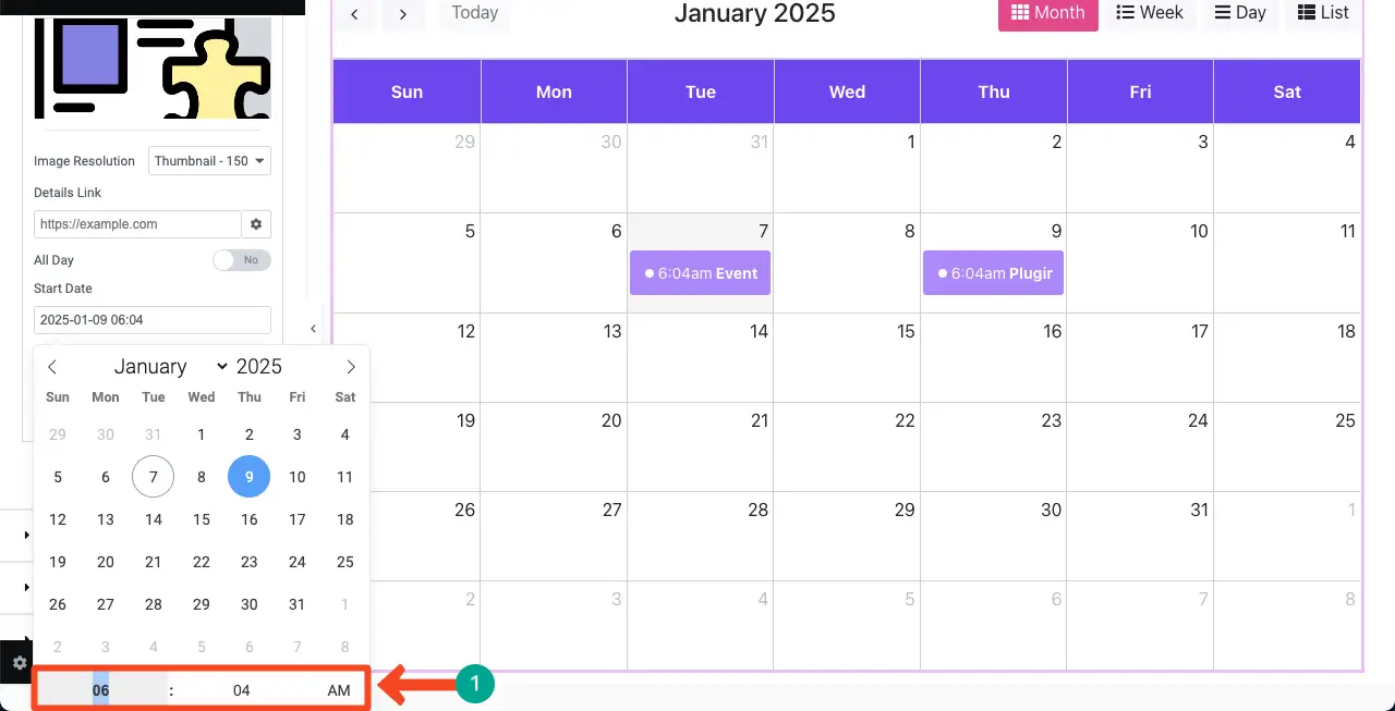 How to Create an Event Calendar in WordPress with Elementor 10 Set time for the event