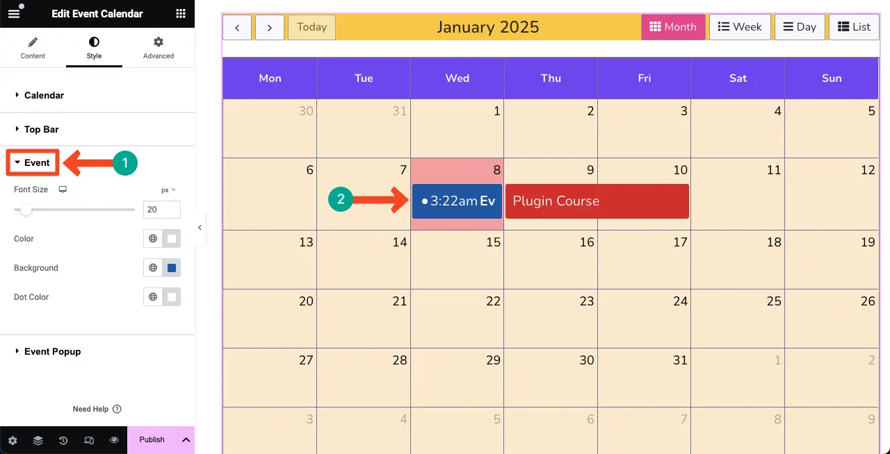 How to Create an Event Calendar in WordPress with Elementor 23 Stylize the Event