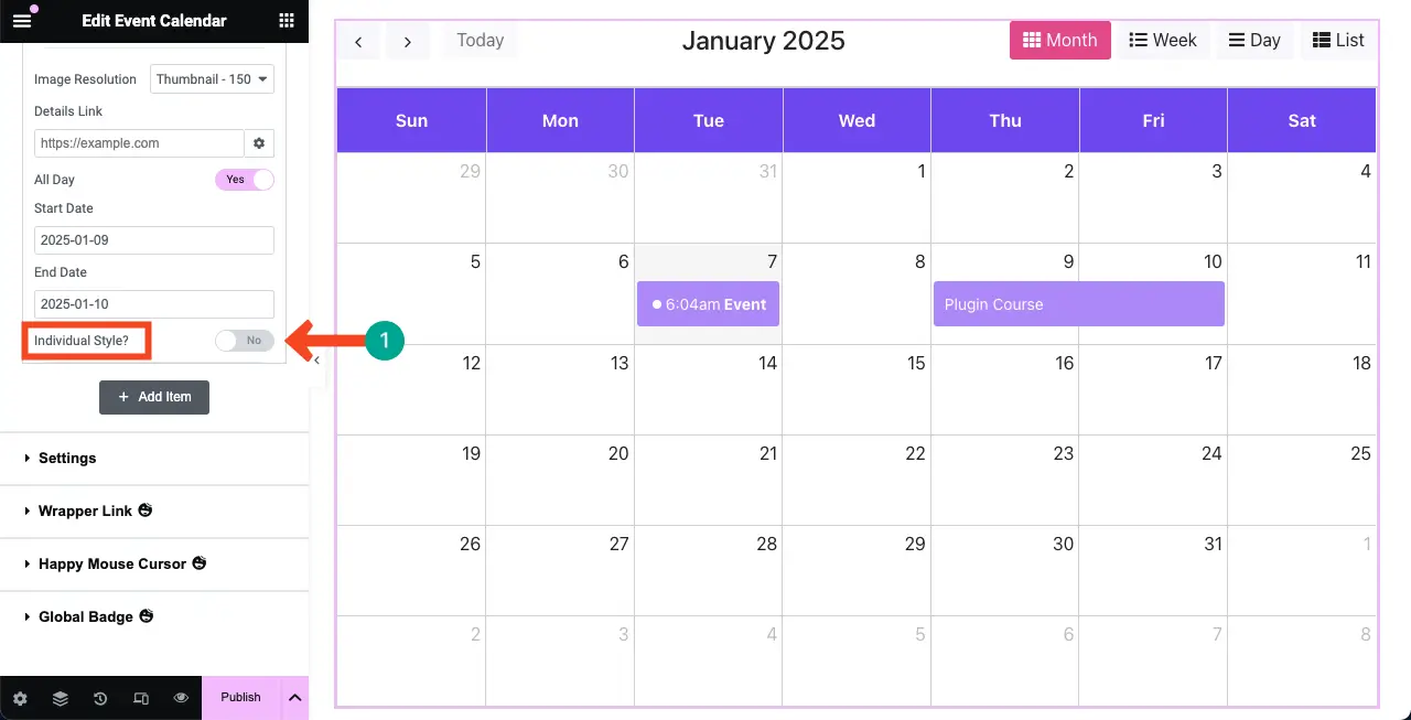 How to Create an Event Calendar in WordPress with Elementor 12 Stylize the Event