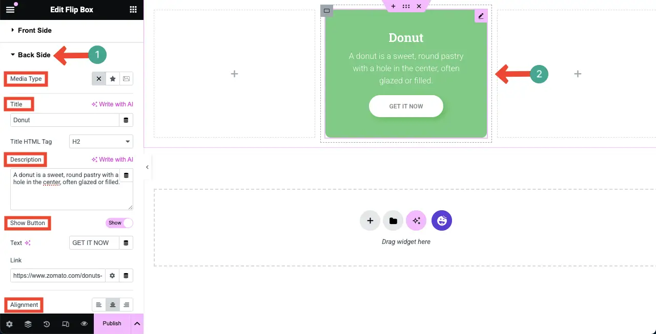 Add Content to the Back Side of the Widget