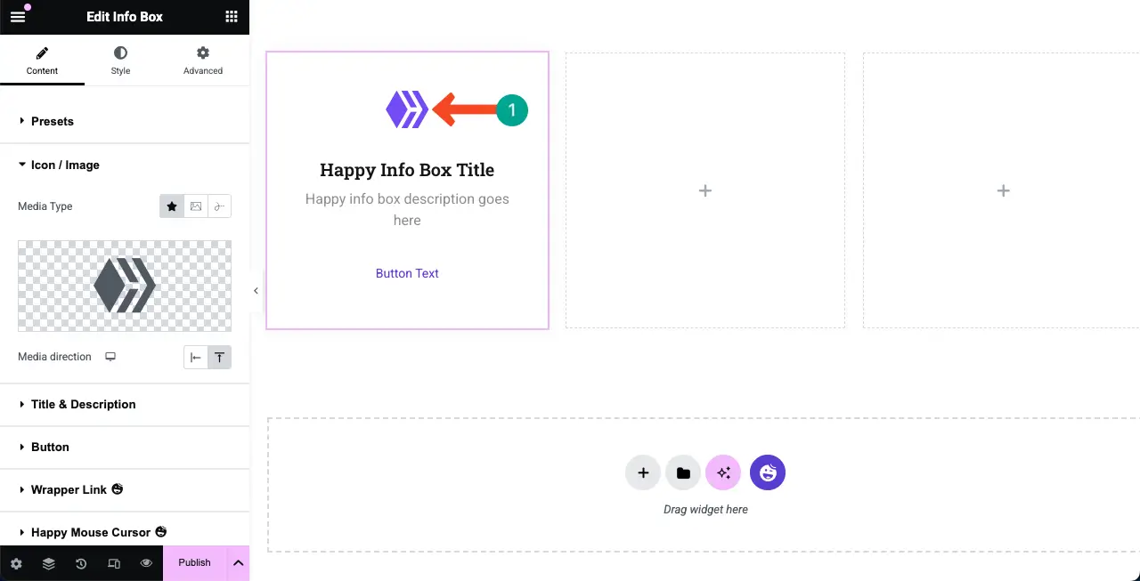 How to Create a Feature Box in WordPress with Elementor 8 The icon is added to the feature box