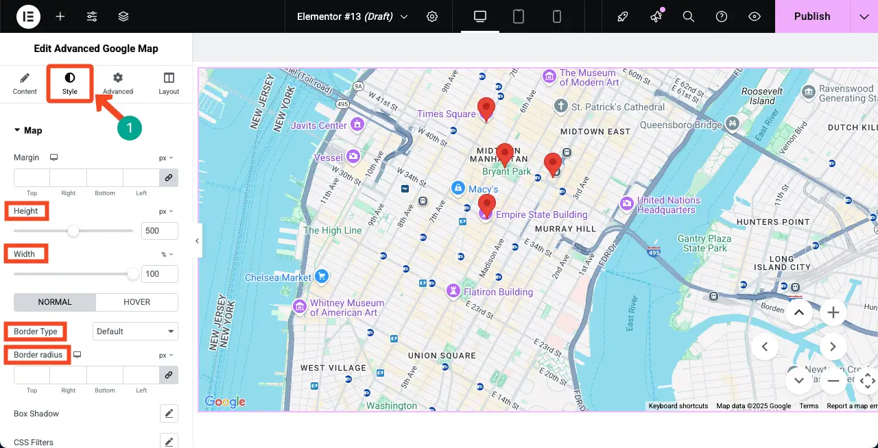 How to Make a Google Map with Multiple Pins in WordPress 20 Stylize the Advanced Google Map Widget