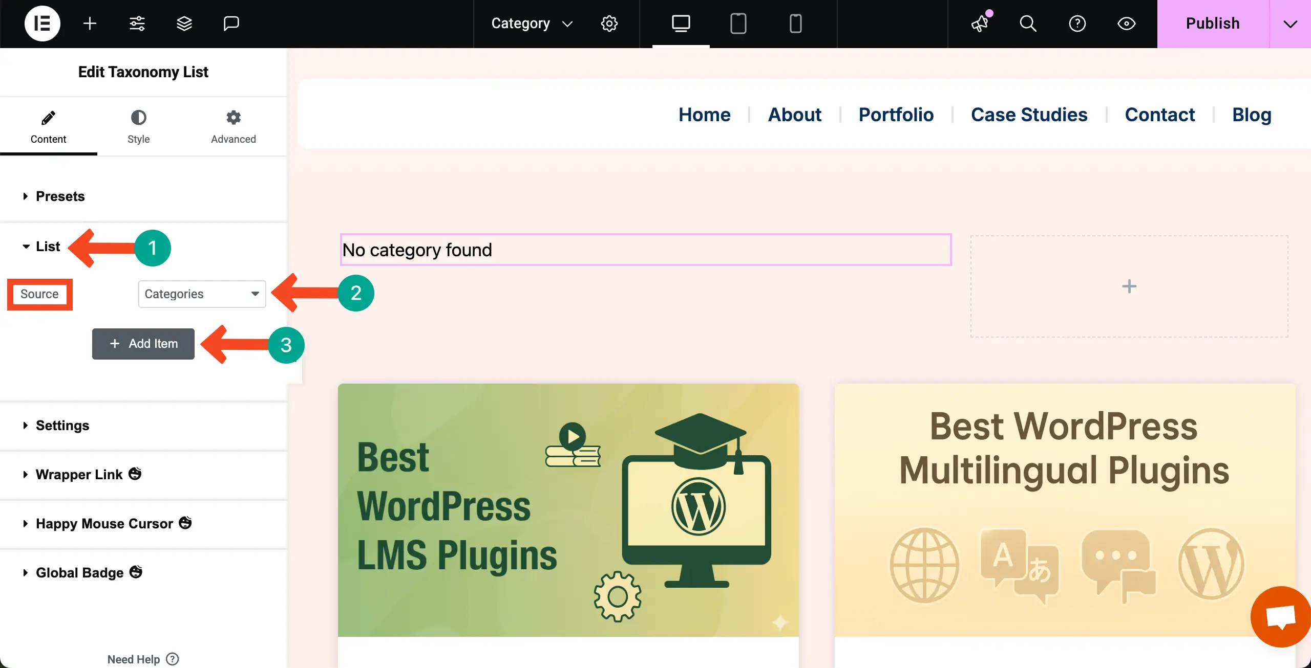How to Display Blog Posts by Categories in WordPress with Elementor 26 Select the Category option