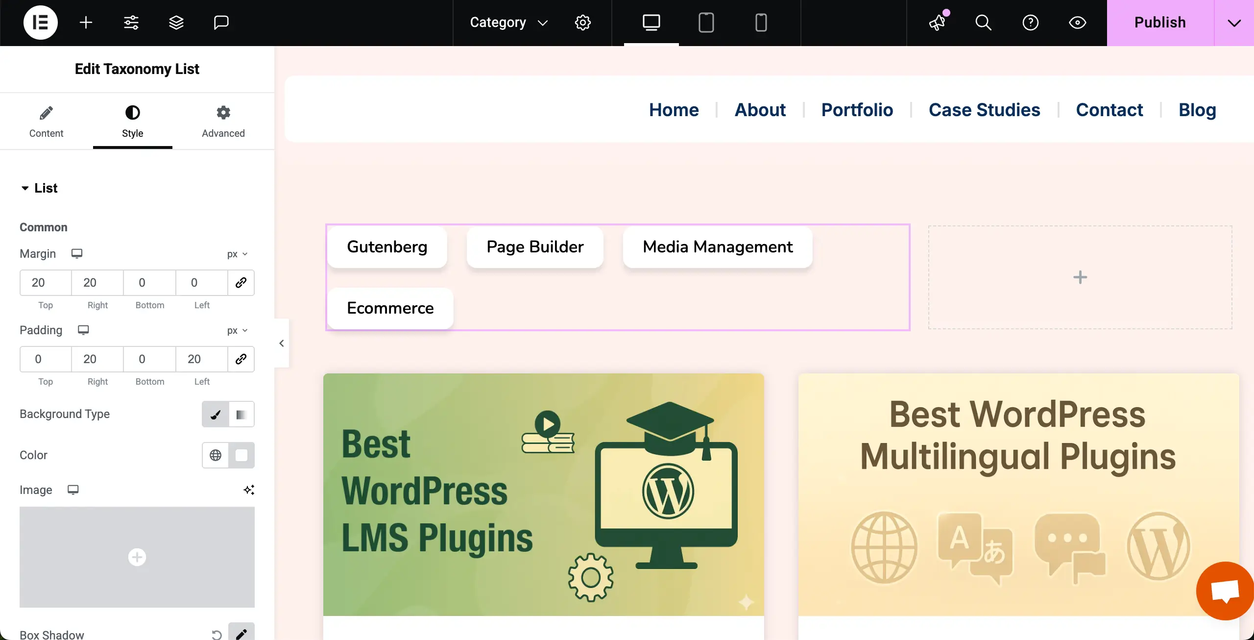 How to Display Blog Posts by Categories in WordPress with Elementor 30 Stylize the Taxonomy Lists widget