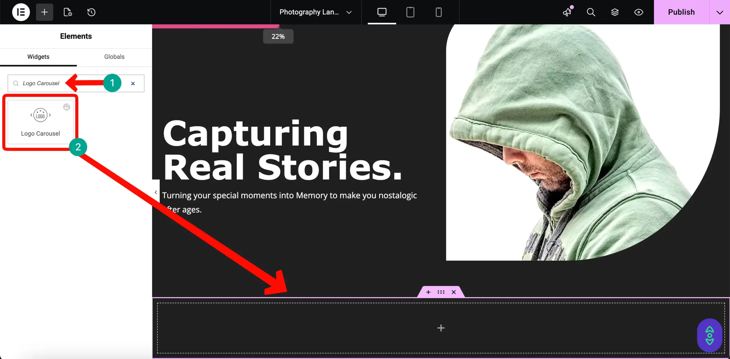 How to Create a Photography Website on WordPress with Elementor and HappyAddons (Step-by-Step) 27 Logo carousel