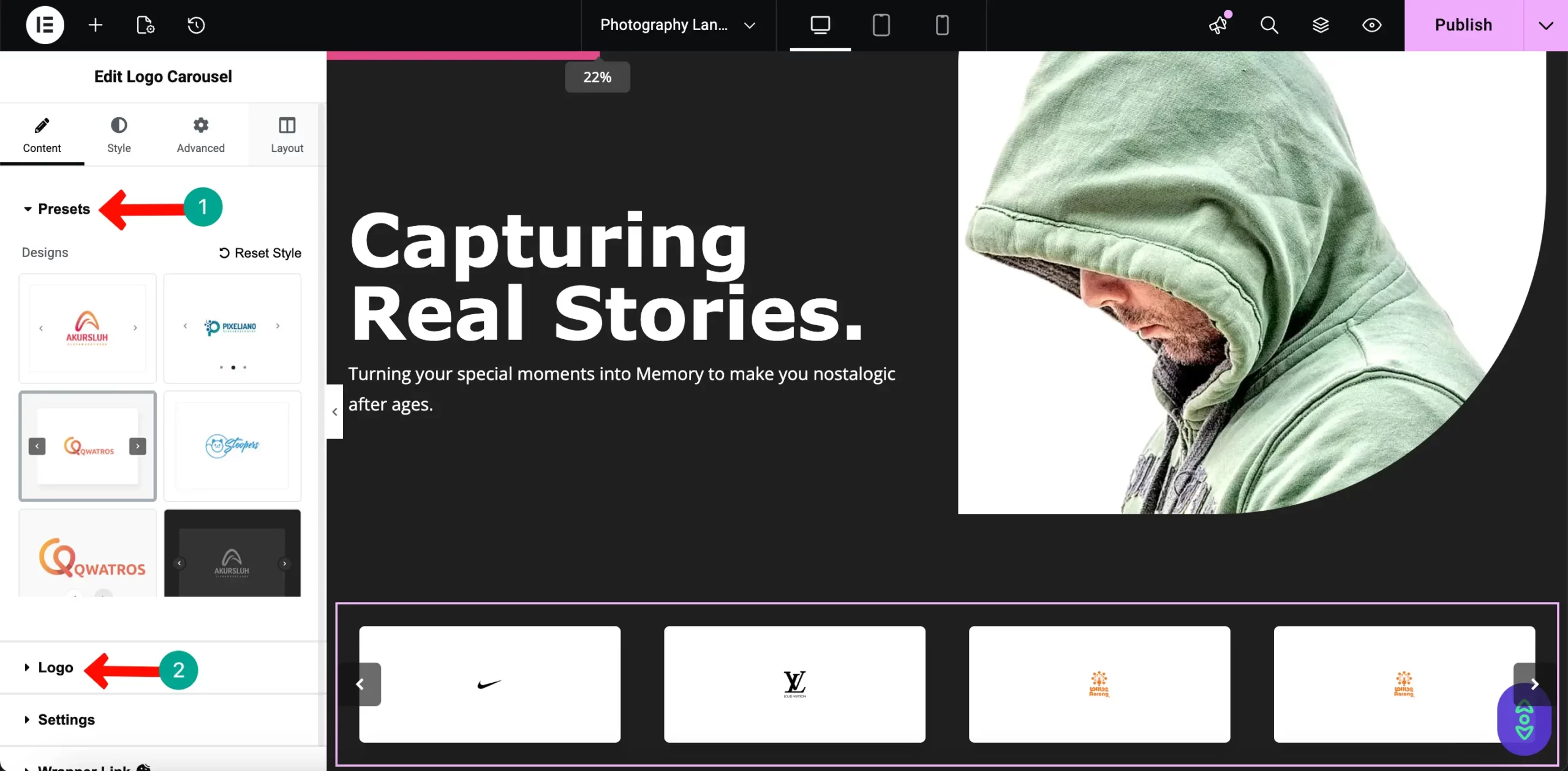 How to Create a Photography Website on WordPress with Elementor and HappyAddons (Step-by-Step) 28 Logo uploading