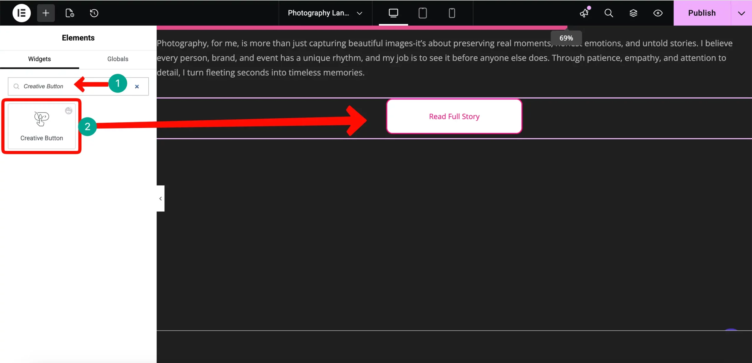 How to Create a Photography Website on WordPress with Elementor and HappyAddons (Step-by-Step) 35 Creative
